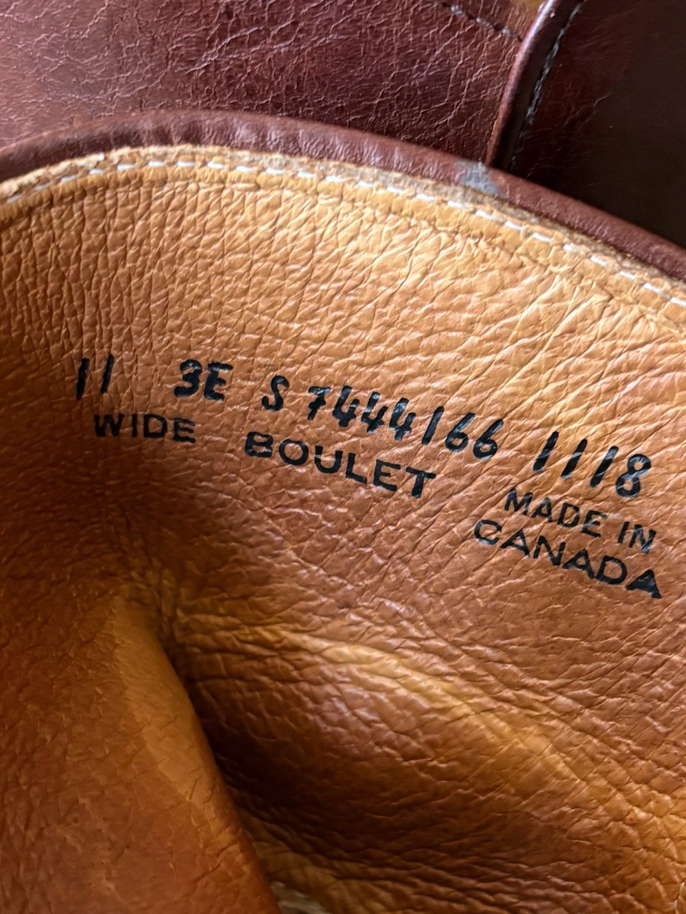 Boulet Ranch Hand Tan Leather Western Dress Ankle Boots Size  11 EEE Extra Wide - Picture 9 of 12